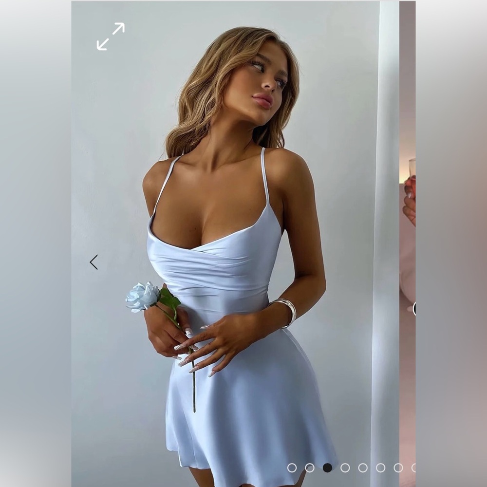 Baby Blue Silk Dress